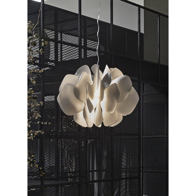 Nightbloom 2 - Light Unique Geometric LED Pendant, White, 17.75" H x 18.5" W x 18.5" D