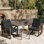 Ensemble de 2 coussins de chaise d'extérieur, coussin de remplacement touffeté résistant à la décoloration pour chaise de patio, coussin de siège souple à dossier haut avec attaches