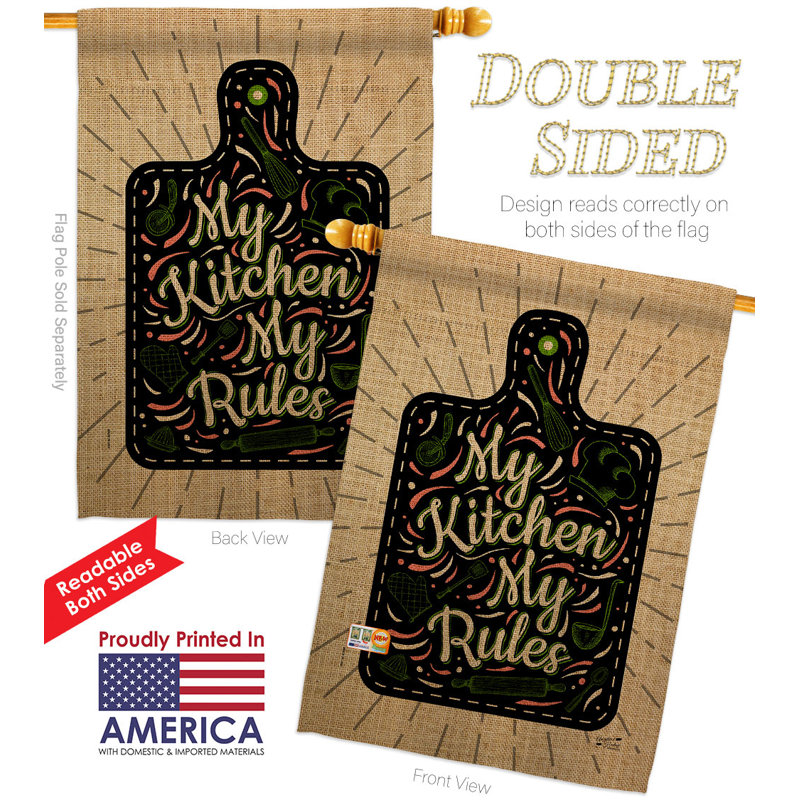 Double Sided 40 in. H x 28 in. W Polyester House Flag
