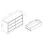 Commode double 6 tiroirs l 47,25 po