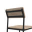 Ensemble de 4 chaises de salle à manger industrielles en acier inoxydable noir et naturel, hauteur 81 cm (32 po).