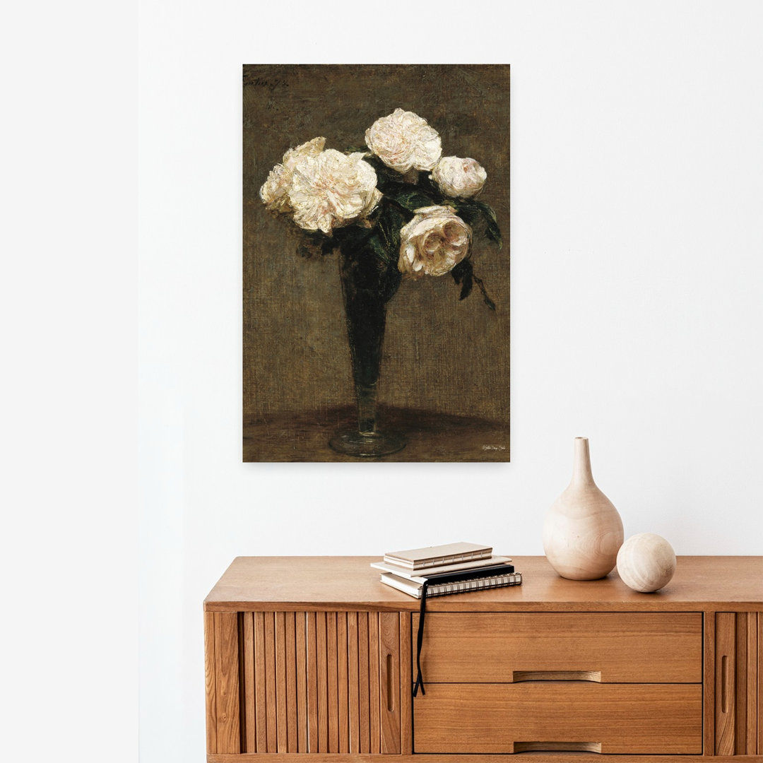 Vintage Floral Vase Abstract Contemporary Flower Wall Art Print