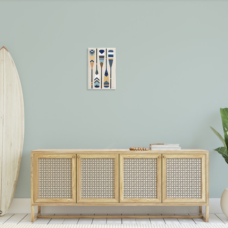 "Nautical Boat Oars", art mural sur bois par Amber Sterling, H 19 po x l 13 po