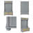 Farmhouse Gray Entryway Hall Tree with Rattan Door - Storage Bench, Shoe Rack & Coat Hanger, MDF & Solid Wood, 40.16"W-25300934
