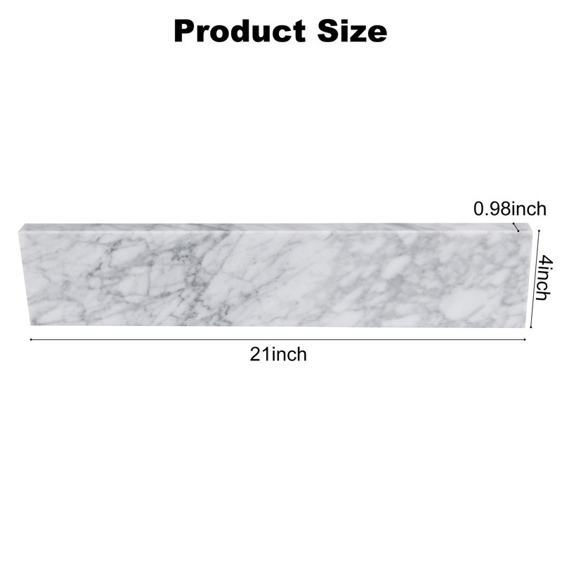 21 in W Carrara White Cultured Marble Vanity Sidesplash, 4 in Height Bathroom Countertop Side Splash