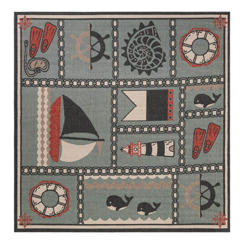 Angelys Indoor/Outdoor Area Rug, Square 7'10"