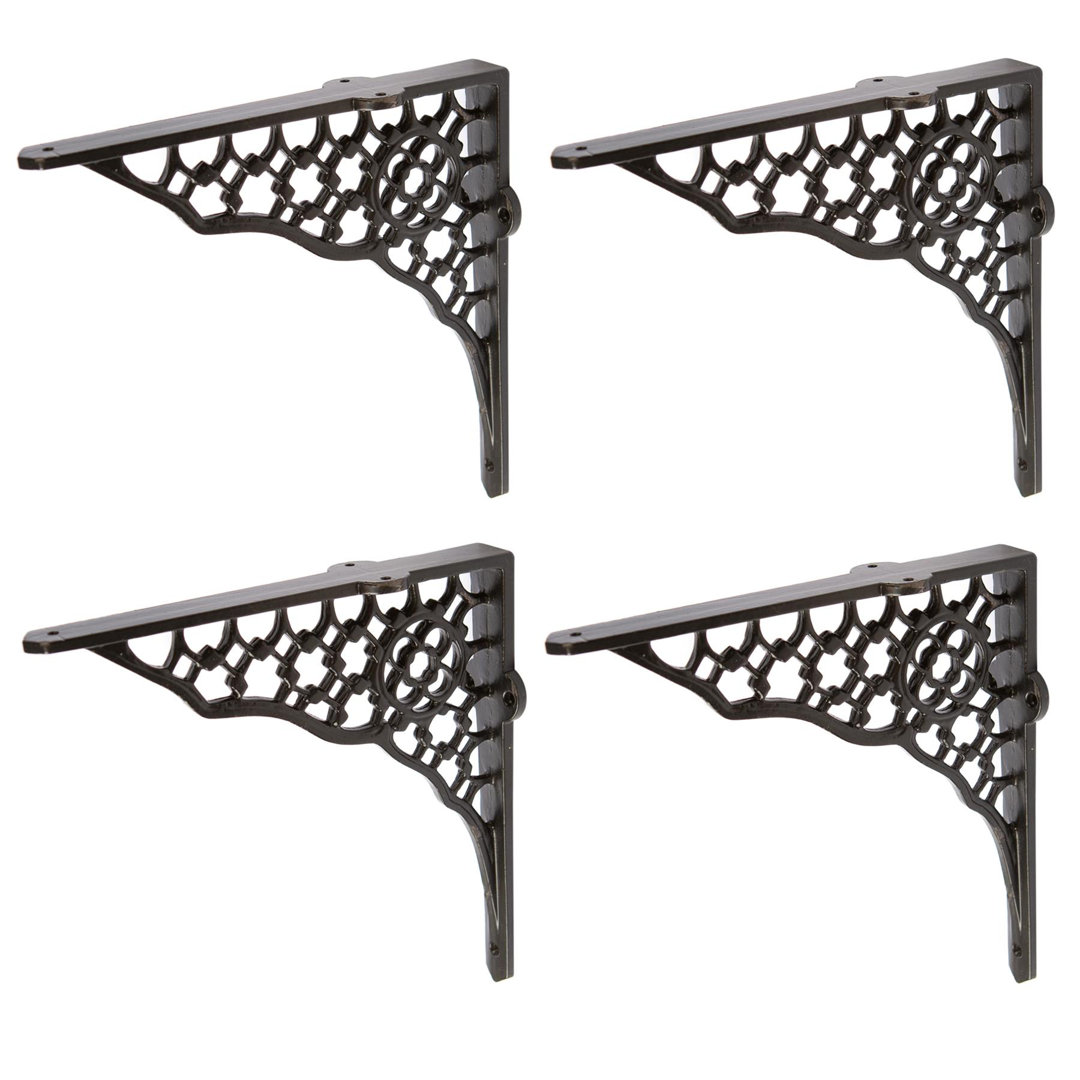 Hammer & Tongs - Honeycomb Iron Shelf Bracket - D205mm - Black