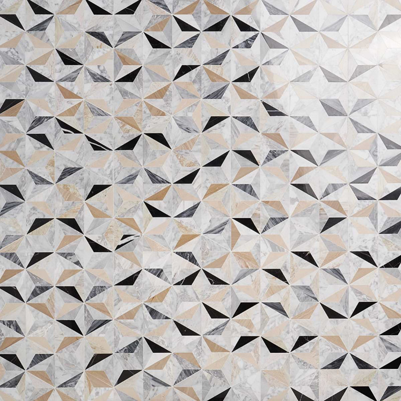 Phantasm 14x16 Polished Mixed Marble Mosaic Tile