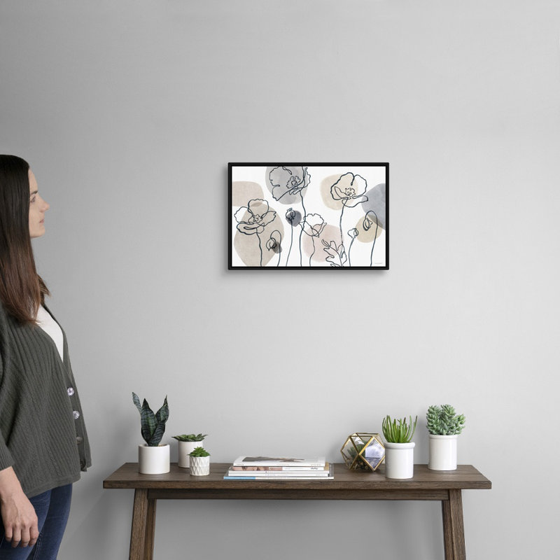 «Think Neutral 01» par Lisa Audit - reproduction d'art, H 14 po x l 20 po x P 1,75 po, Toile avec cadre noir