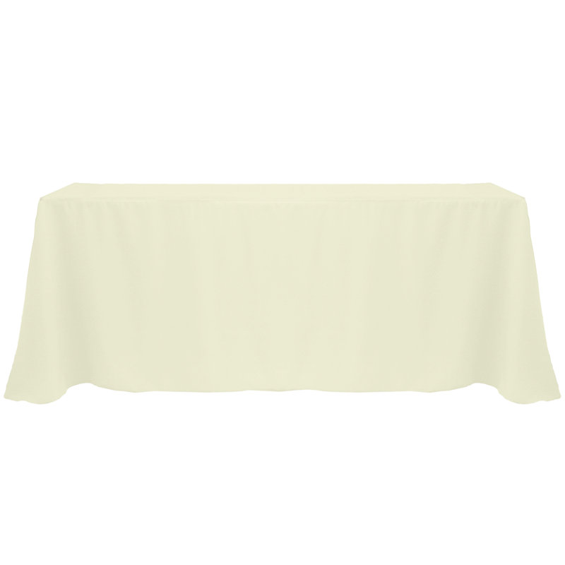 Solid Color Tablecloth, 156" x 90", Ivory, 2
