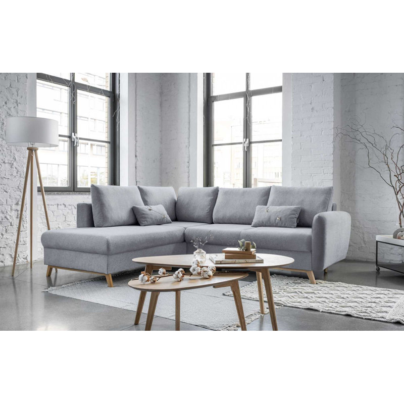 Scandic Lagom 6 Seater Sofa Bed, Left facing, Light Grey