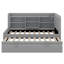 Structure de lit plateforme simple tapissier simple avec ports USB et lit gigogne, canapé de jour avec tablettes de rangement-1526510418