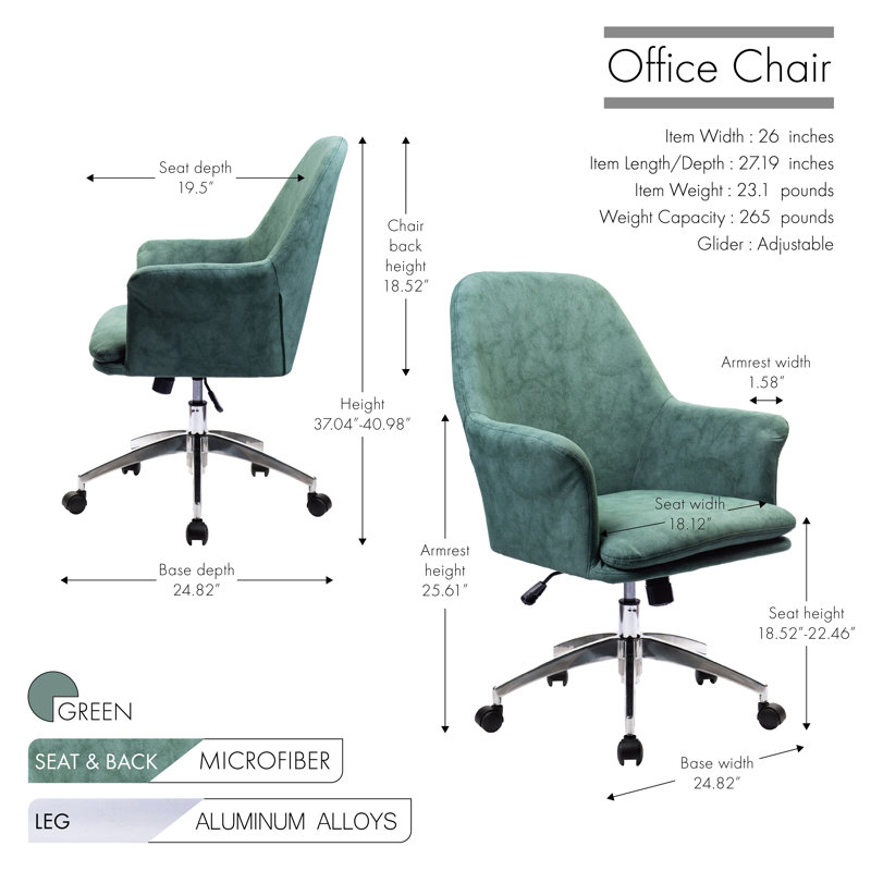 Chaise de travail Jorden, Vert