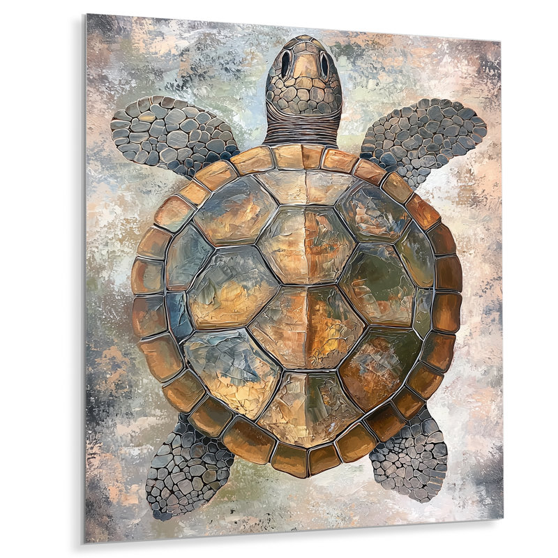 Tortue rétro - décoration murale animaux en métal, reproduction métallique tortue, H 32 po x l 24 po