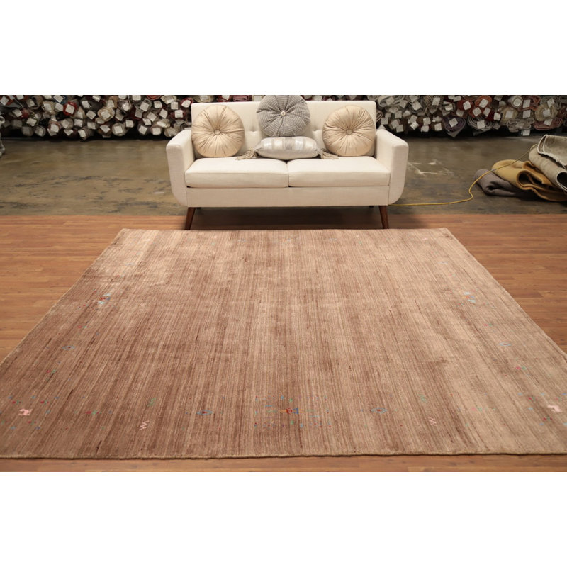 Tapis carré en laine fait à la main de style Gabbeh 8 x 8