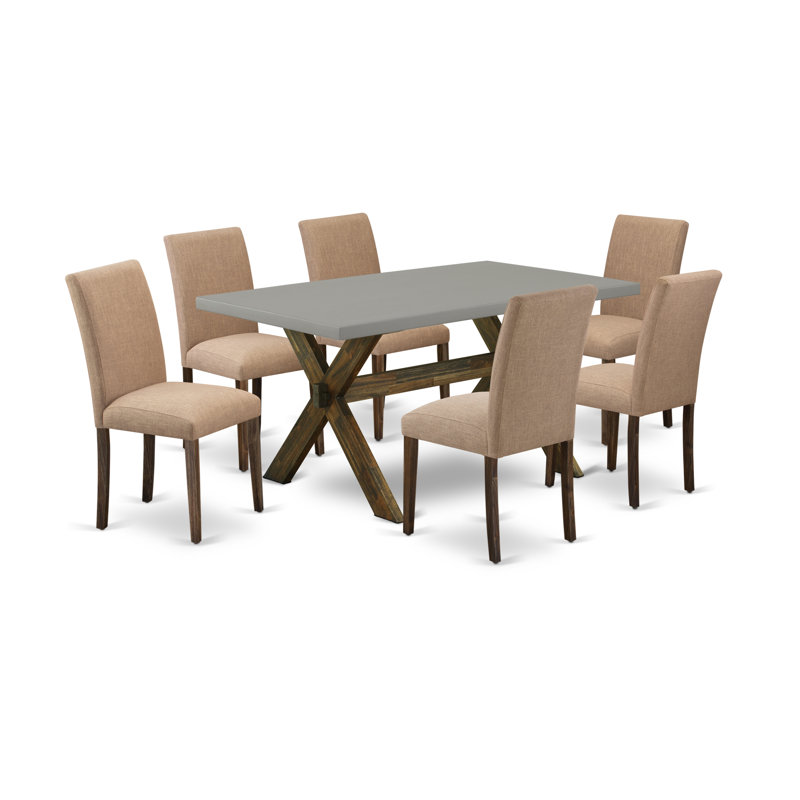 Ensemble de table de salle à manger 7 pièces 7 pièces Modernes, H 30 po x L 60 po x l 36 po