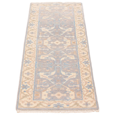 Tapis de couloir gris en laine New Age One-of-a-Kind 2 pi 7 po x 7 pi 10 po