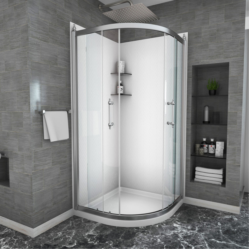 Shower Door 36" X 72" Framed Tub Shower Enclosure In Chrome