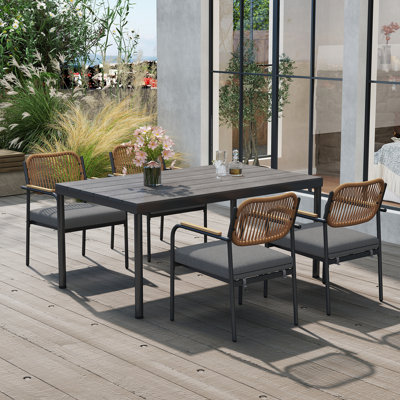 Outdoor 5-Piece Rectangular Dining Set For 4 Person