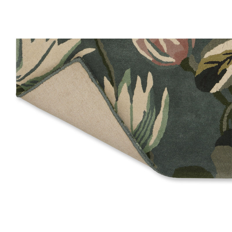 Hand Tufted Wool Floral Area Rug, Rectangle 5'7" x 7'10"