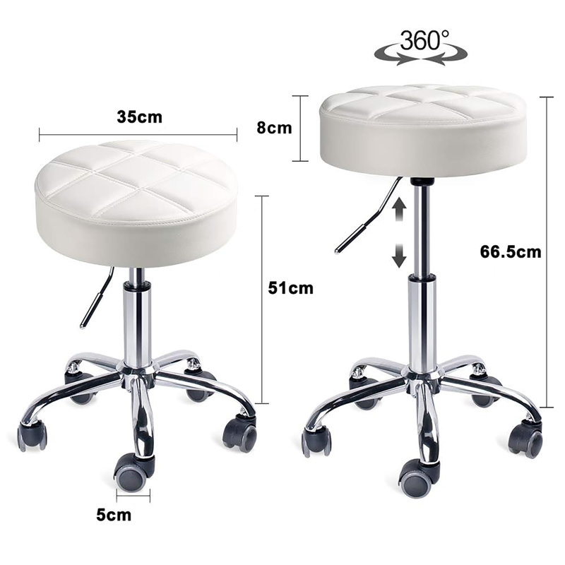 Metal Accent Stool, White