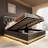Full Size Upholstered Bed, 360 Surround LED Function, Buttons/Apps/Remote Control, Hydraulic Storage Bed With USB Type-C Charging, Black,PU-1374292284-1374292285