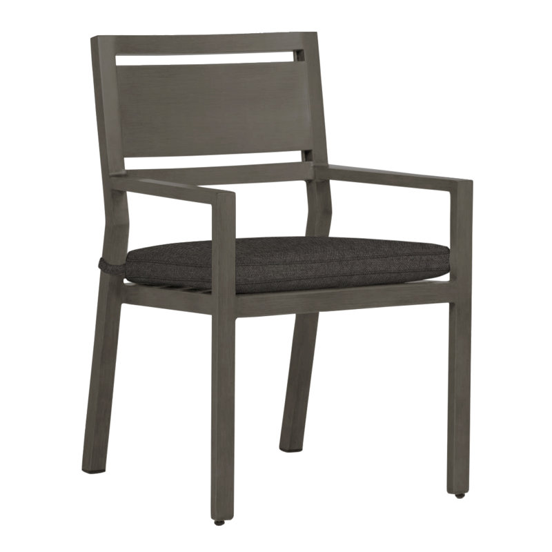 Avondale Aluminum Patio Dining Armchair with Cushions, Avondale Aluminum #31 Slate Gray, Welt, Verona Fossil