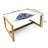 Sailing Boat Coffee Table, Continuous Sailing Boat 80''S Style On Plain Backdrop Pattern, Acrylic Glass Center Table With Wooden Frame For Offices Dorms Sky Blue White And Mauve-2015560420
