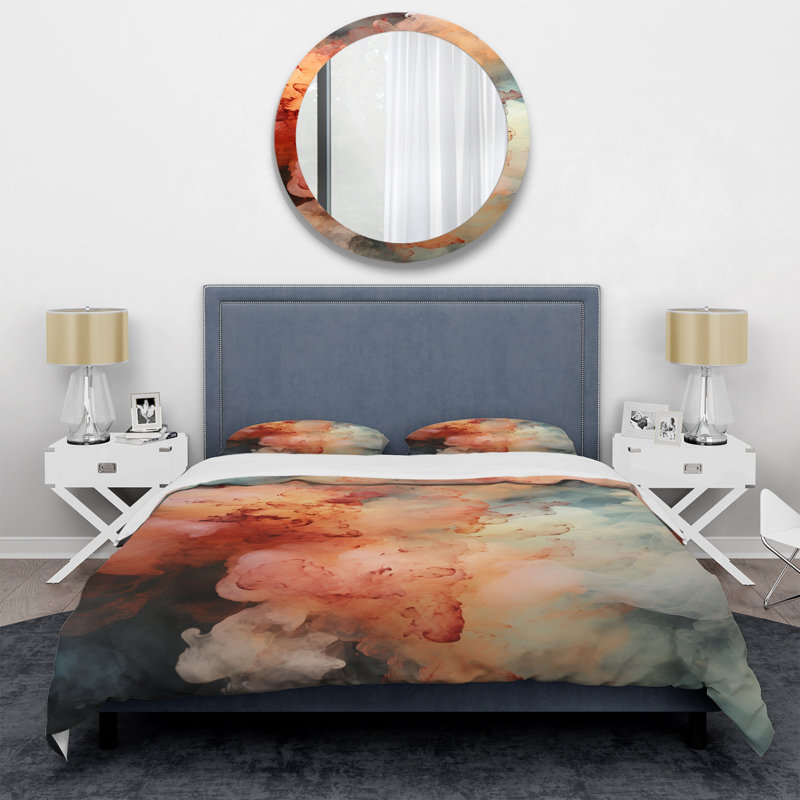 Ensemble de housse de couette «Beyond Boundaries Smoke - Abstract Collages», Housse de couette pour très grand lit et 2 très 