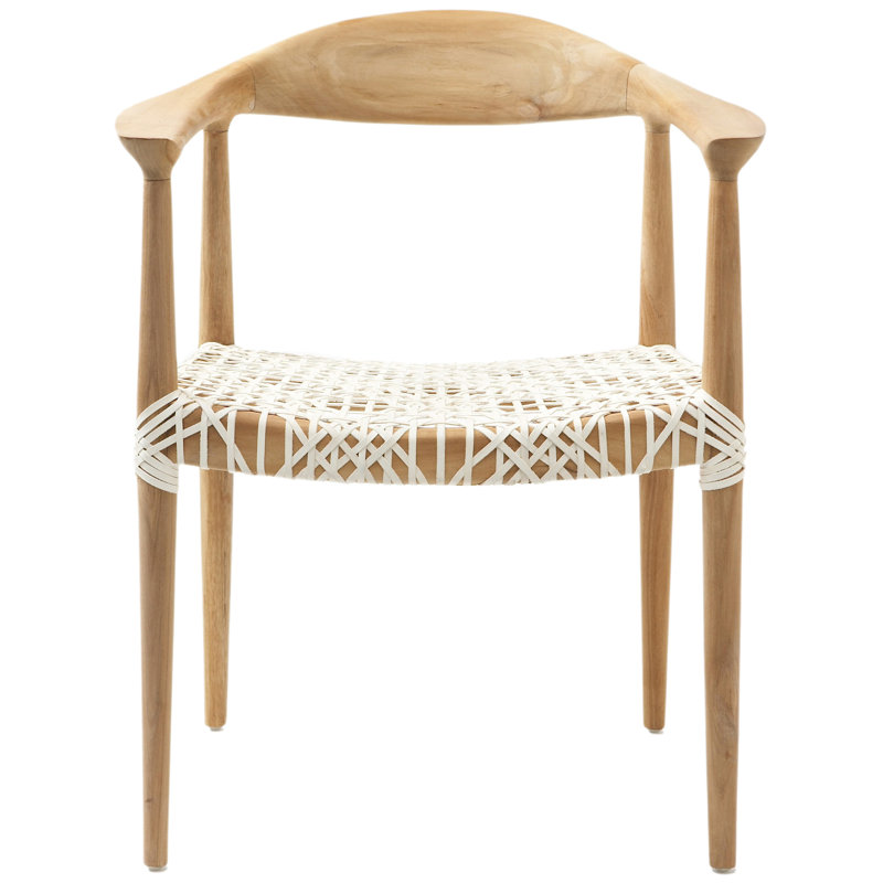 Dunmire Solid Wood Arm Chair, Brown