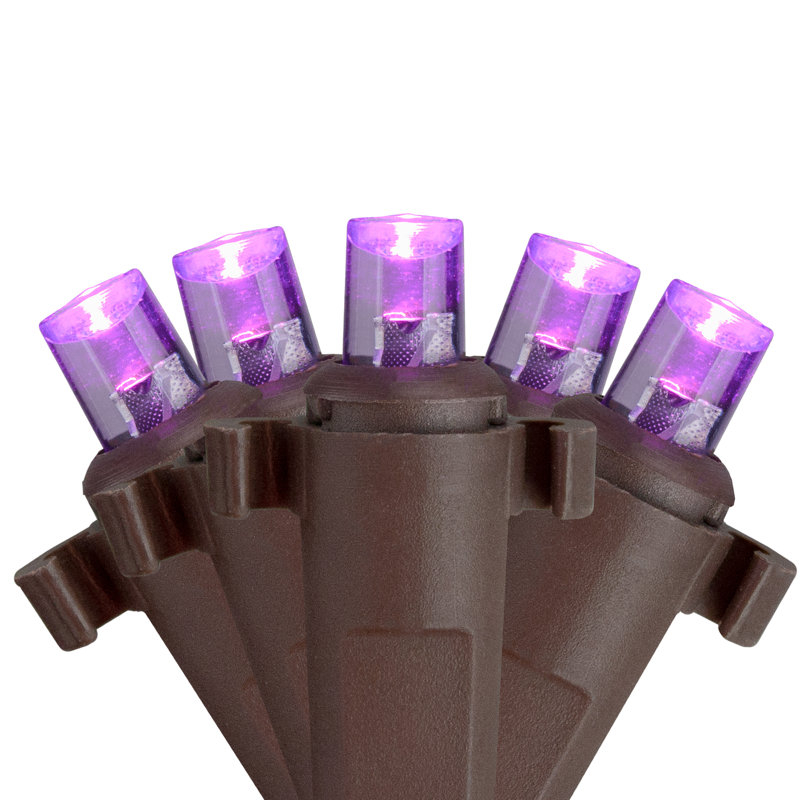 Guirlande de Noël 2 pi x 8 pi à DEL mauve style tronc d'arbre - fil brun