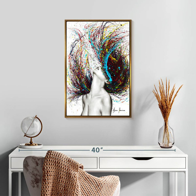 Excite, 17" x 25", Floating Frame Gold