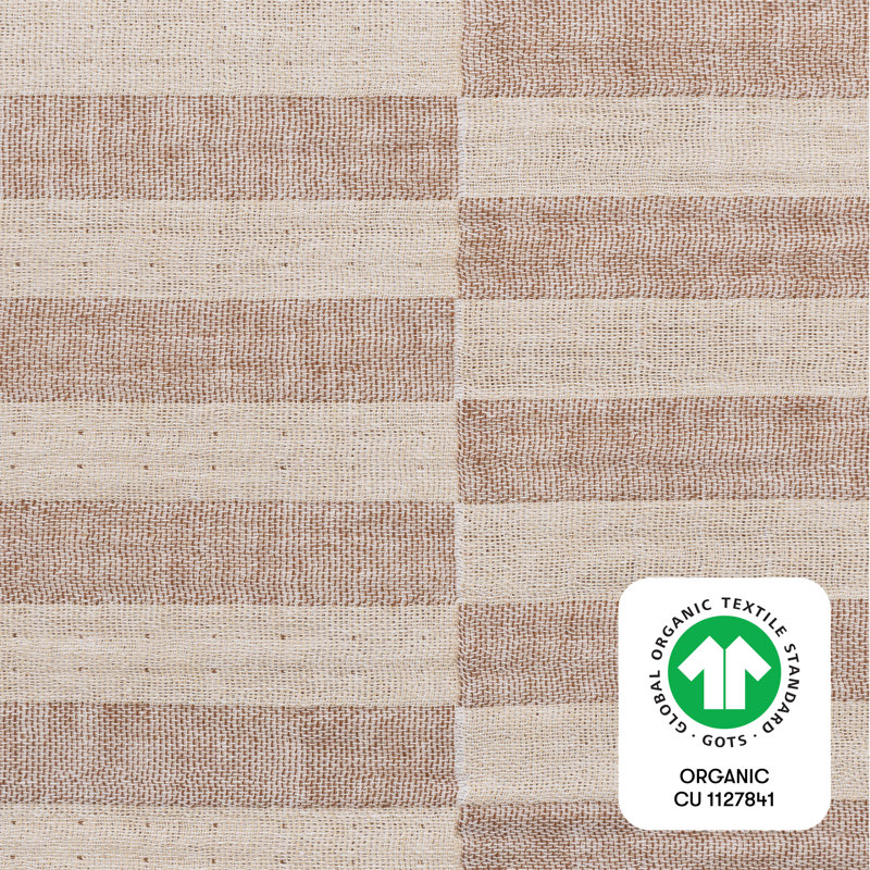 Organic Cotton Cocoa Stripe Muslin Crib Sheet