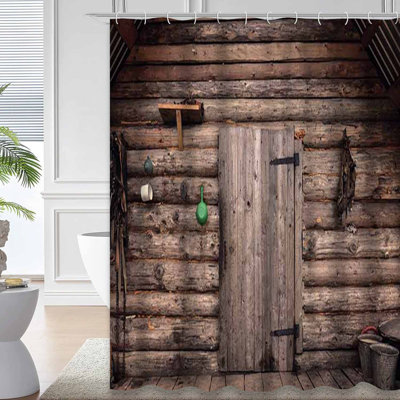 Farmhouse Wall Cabin Farm Old Ranch Rustic Agriculture Architecture Brown with 12 Hooks