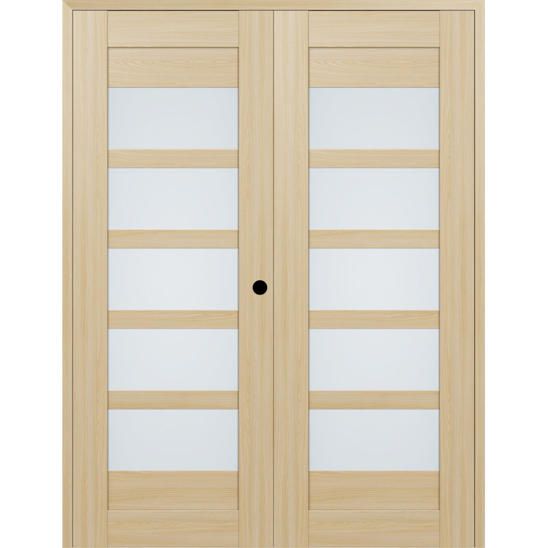 Avon Glass Prefinished French Doors, Loire Ash, 55.5" x 95.24", Left