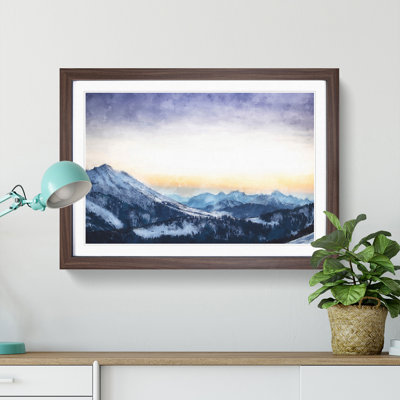 Yellow Sky Above the Mountain - Picture Frame Painting Print