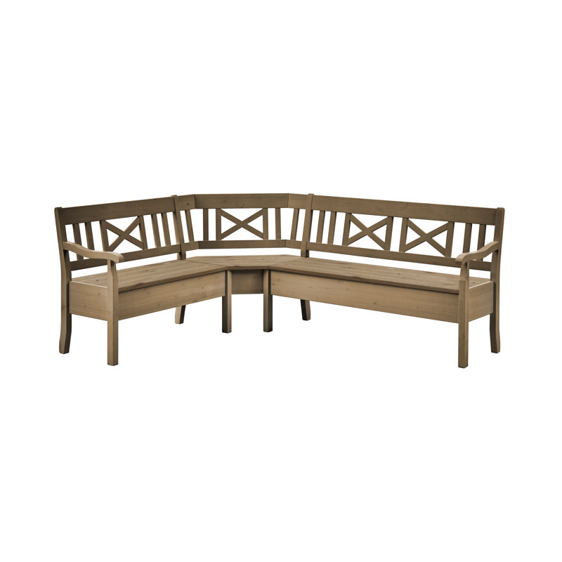 Pols Solid Wood Bench, 93cm H x 213cm W x 170cm D, Wine-coloured
