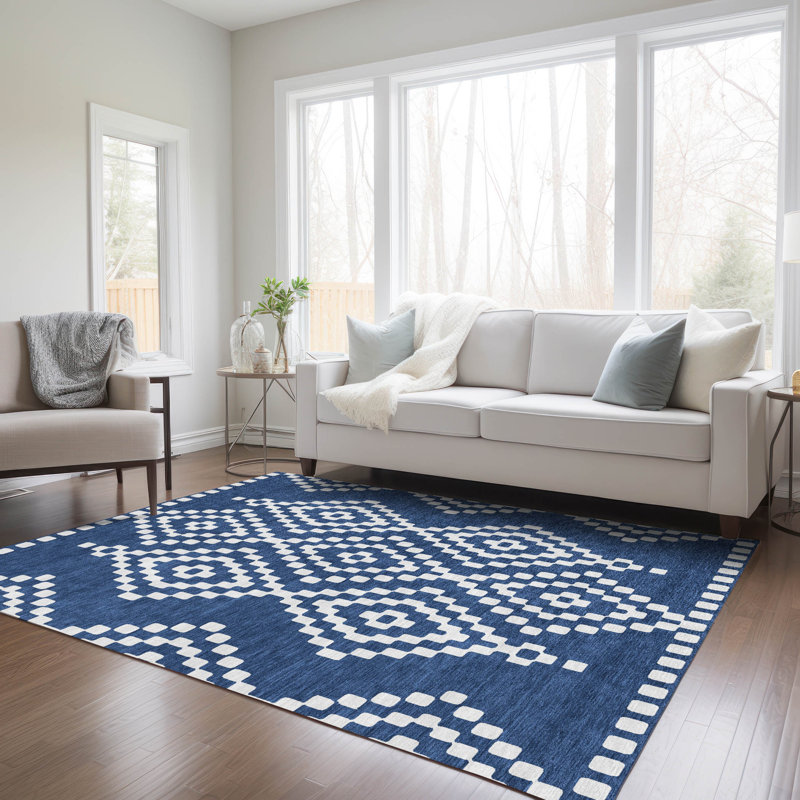 Malek Indoor/Outdoor Area Rug with Non-Slip Backing, Rectangle 2'6" x 3'10"