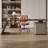 Nut-brown + Beige Rectangular Manufactured Wood + Carbon Steel with 3 drawers desk-695037384-695037389