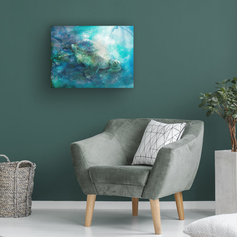 Art sur toile «Tortue de mer» Katrina Jones, H 24 po x l 32 po