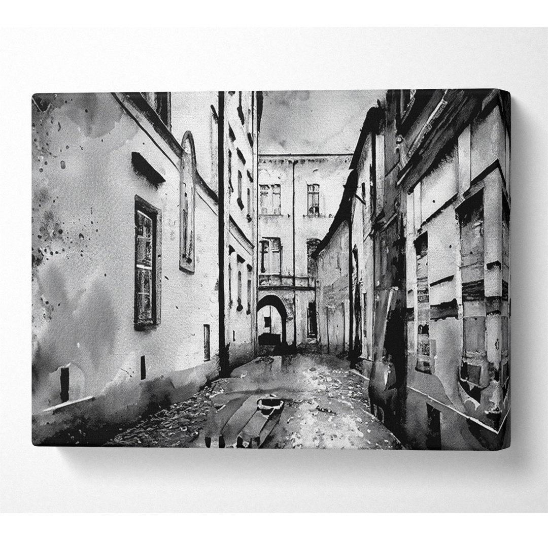 Venedig-Straßen B N W - Druck