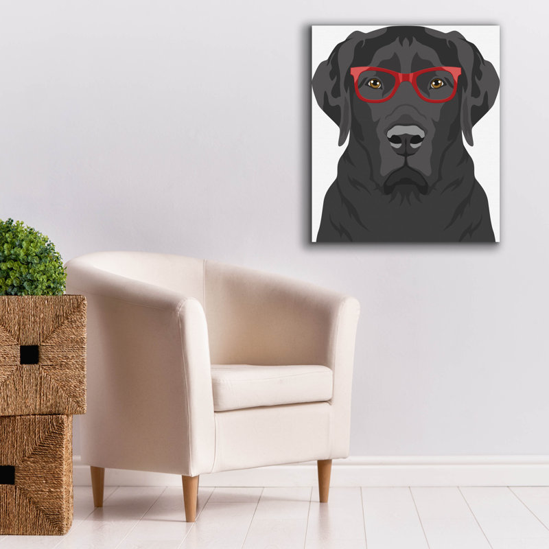 "Labrador Retriever portant des lunettes de hipster 2" par Furbaby Affiliates, H 30 po x l 26 po x P 1,5 po