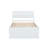 Modern Twin Bed Frame With Twin Trundle For White High Gloss Headboard And Footboard With Creamy White Color