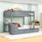 Bunk Bed With Twin Trundle, USB Outlets And Storage Drawers,Ladder-458214737-458214742