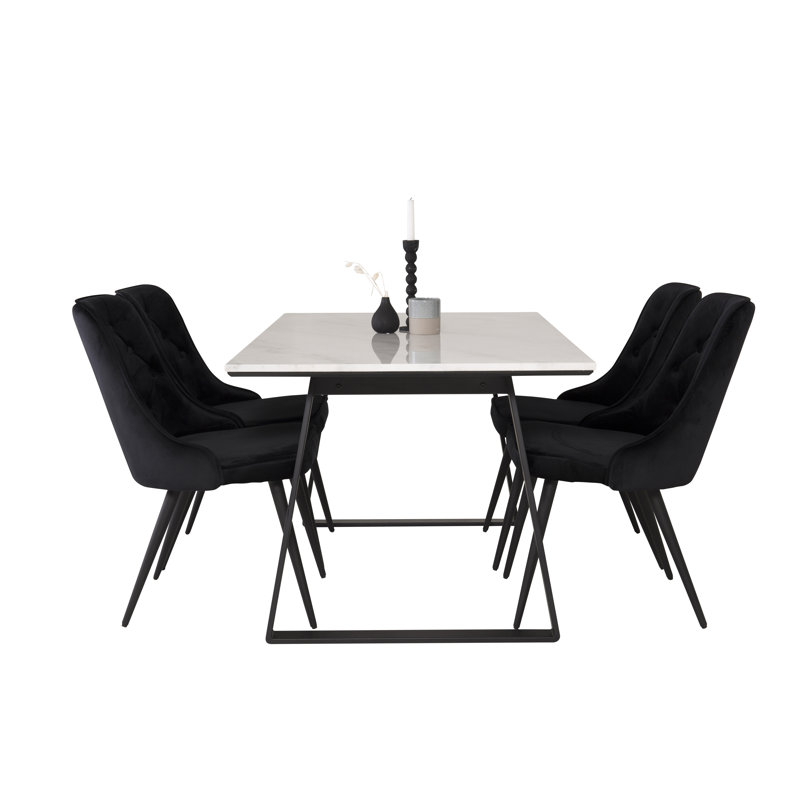 Mabel 4 - Person Dining Set, Black