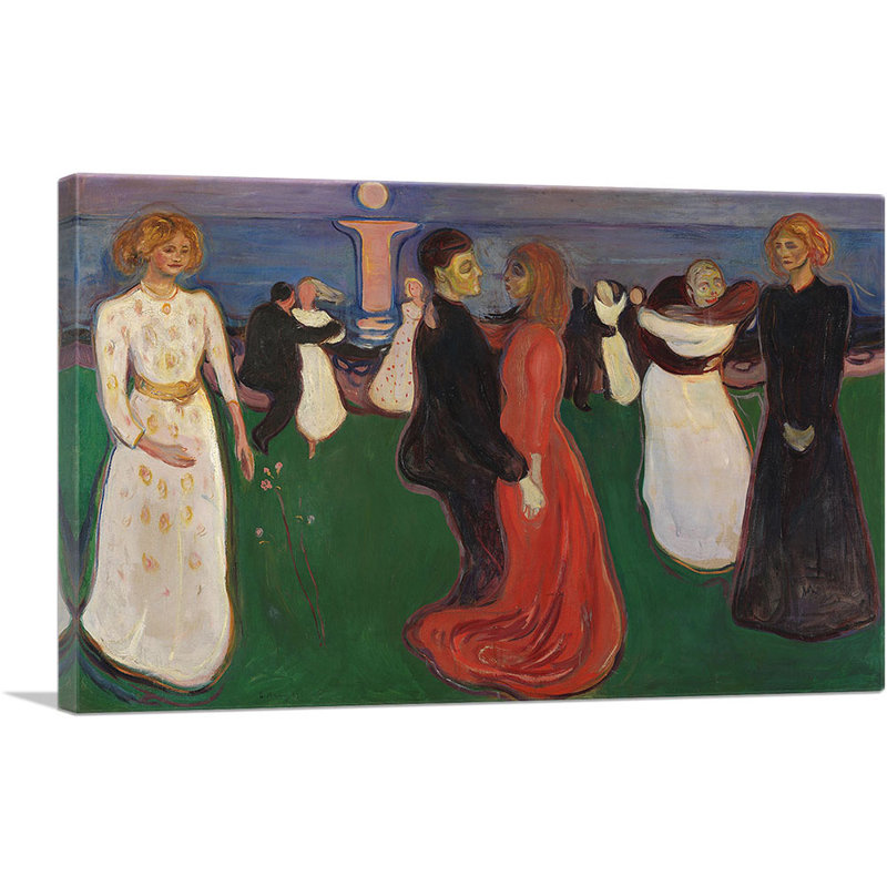 «Dance of Life 1900» par Edvard Munch, reproduction d'art sur toile tendue, H 12 po x l 18 po x P 0,75 po