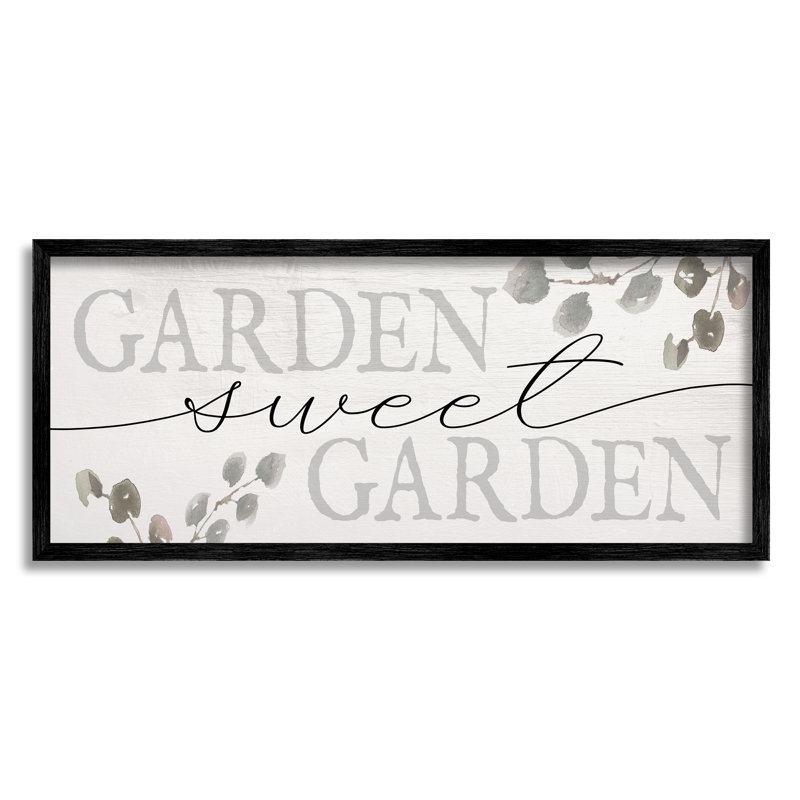 Feuilles d'eucalyptus Garden Sweet Garden Yardwork, Giclée encadrée noir minuit, H 13 po x l 30 po