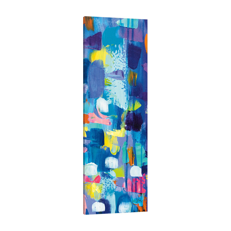 «Gaiety II» par Jeanette Vertentes - peinture panoramique sur toile tendue, H 45 po x l 15 po x P 1,5 po