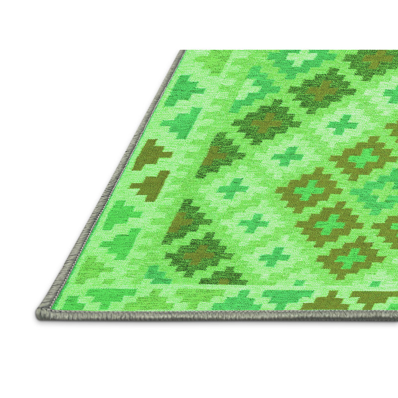 Kyraa Washable Geometric Indoor Rug, Rectangle 6' x 9'