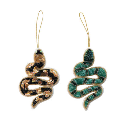 Ornement serpent en coton fabriqué à la main
